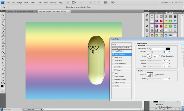 Creation of panadol love: Step 1